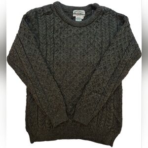 Share Aran Crafts Vintage 100% Ireland Wool Fisherman's Sweater Cable Knit Mediu